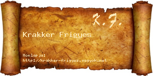 Krakker Frigyes névjegykártya